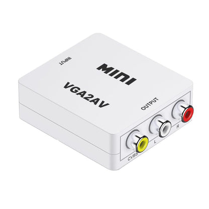 VGA to AV Converter, VGA to RCA Composite Video Audio Adapter with USB Power Cable,1080p,PAL/NTSC Switchable, for PC/Laptop/DVD/Projector to Old TV/Monitor/Display