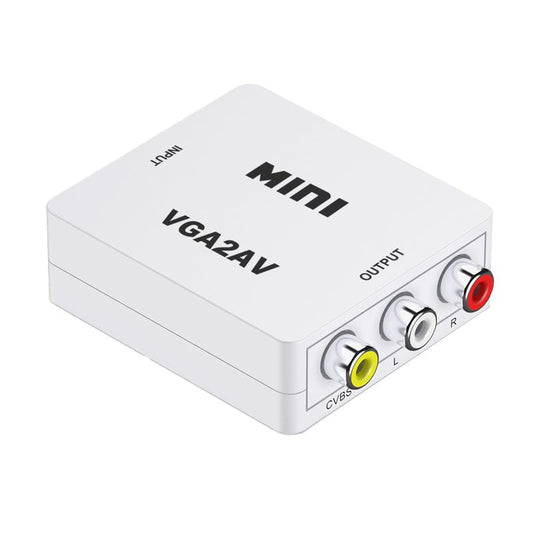 VGA to AV Converter, VGA to RCA Composite Video Audio Adapter with USB Power Cable,1080p,PAL/NTSC Switchable, for PC/Laptop/DVD/Projector to Old TV/Monitor/Display