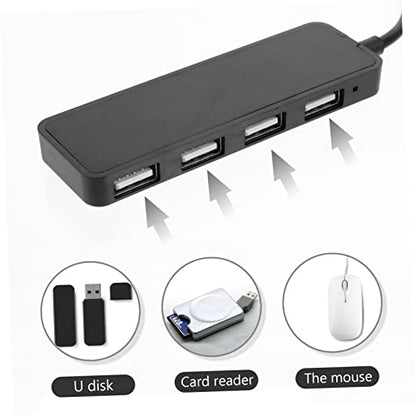 Angoily 4-Port USB 2.0 Hub Splitter Adapter for Laptops and Desktops Ultra-Thin Design High-Speed Data Transfer Compatible Multiple Devices