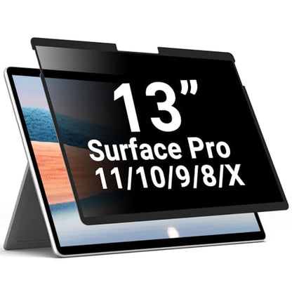 Surfcae Pro 13 inch Privacy Screen, for Microsoft Surface Pro 11/10/9/8/X | Removable Privacy Screen and Reusable Anti-Spy Anti-Glare Anti Blue Light Protector - size: Surface Pro 11/10/9/8/X (13 inch)