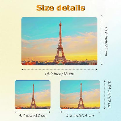 Universal Laptop Skin Sticker with 2 Wrist Pad Decals, 3-Piece Removable Vinyl Laptop Cover, Paris Tower Waterproof Anti-Scratch, Easy-Trim Fit for 13.3" 14" 15.6" Laptops - color: Paris Tower