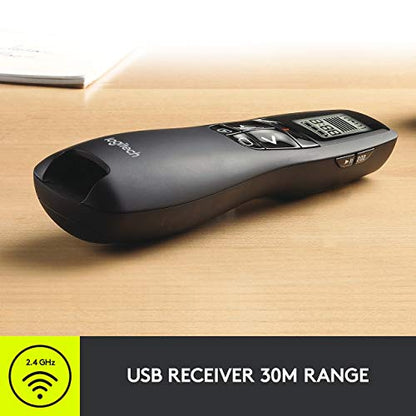 Logitech Wireless Presenter R800 PowerPoint Clicker with Green Laser | PowerPoint remote control, ideal for slideshows - color: Green Laser, style: 5 buttons