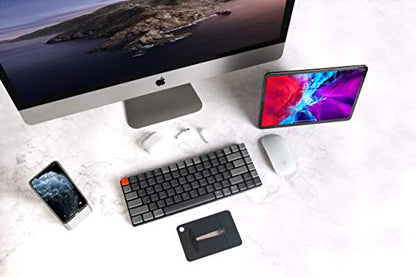 Keychron K3 Version 2, 84 Keys Ultra-Slim Wireless Bluetooth/USB Wired Mechanical Keyboard with White LED Backlit, Low-Profile Keychron Mechanical Red Switch Compatible with Mac Windows - color: Keychron Red Switch