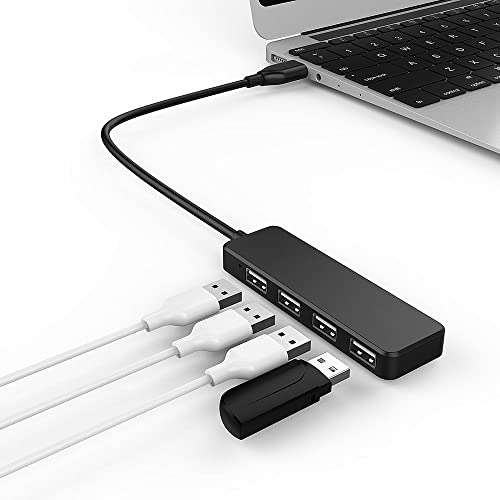 USB Hub, USB Splitter,USB 4-Port Adapter,Extender for Laptop, PC, MacBook, Mac Pro, Mac mini, iMac, Surface Pro and More (Black-USB 2.0/0.3m) - color: Black-usb 2.0/0.3m