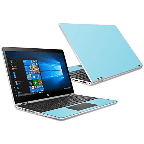 MightySkins Skin Compatible with HP Pavilion x360 15.6" (2018) - Solid Baby Blue | Protective, Durable, and Unique Vinyl Decal wrap Cover | Easy to Apply, Remove, and Change Styles | Made in The USA - color: Baby Blue