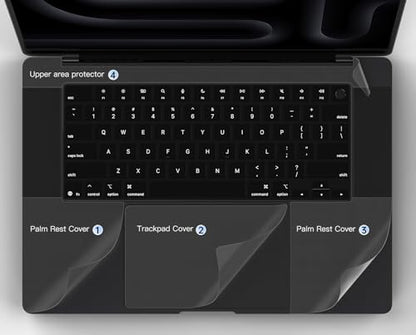 Palm Rest Cover Skin Compatible with 2025 2024 2023 MacBook Pro 16 Inch M4 M3 Chip A3403 A3186 A2991 Trackpad Protector Touch Pad Cover Skin, Apple MacBook Pro 16" Accessories, Clear (4-Piece) - size: 2023+ MacBook Pro 16" M4 M3(Clear)