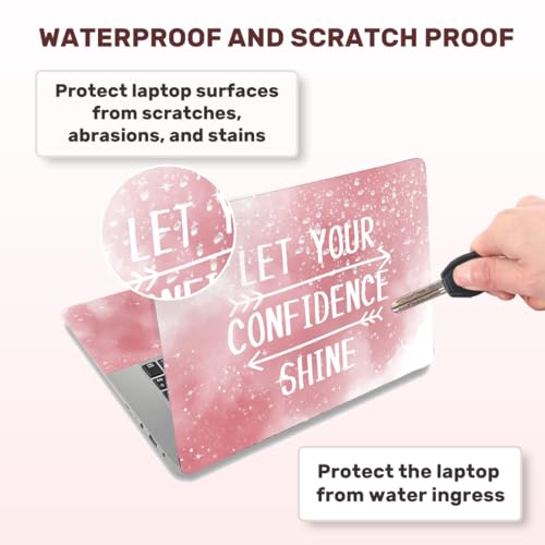 Laptop Skin Sticker Decal PVC Vinyl Sticker Notebook PC Protector Waterproof Scratch Resistant PC Skin for 12.1 13 13.3 13.6 14 15 15.3 16 Inch Let Your Confidence Shine Inspiration Quote - color: Let Your Confidence Shine