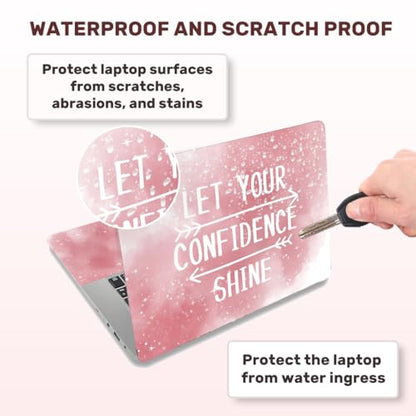 Laptop Skin Sticker Decal PVC Vinyl Sticker Notebook PC Protector Waterproof Scratch Resistant PC Skin for 12.1 13 13.3 13.6 14 15 15.3 16 Inch Let Your Confidence Shine Inspiration Quote - color: Let Your Confidence Shine