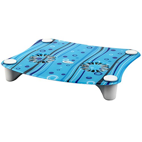 Ruilogod Ultra Thin USB Port 2 Fans Notebook Laptop Cooling Pad Blue