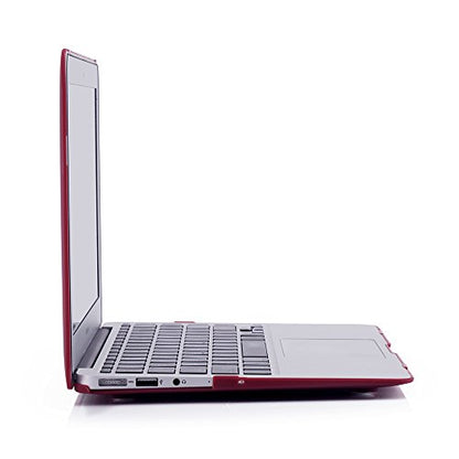 RUBAN Case Compatible with MacBook Air 13 Inch (Models: A1369 & A1466, Older Version 2010-2017 Release), Slim Snap On Hard Shell Protective Cover and Keyboard Cover, Wine Red - color: Wine Red