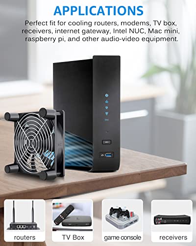 GDSTIME 120mm USB Computer Fan w/L/M/H Speed Controller, DC 5V USB Powered | 3 Adjustable Speeds, for Receiver DVR PlayStation Xbox Computer Cabinet Cooling - size: Grill-120mm USB Fan