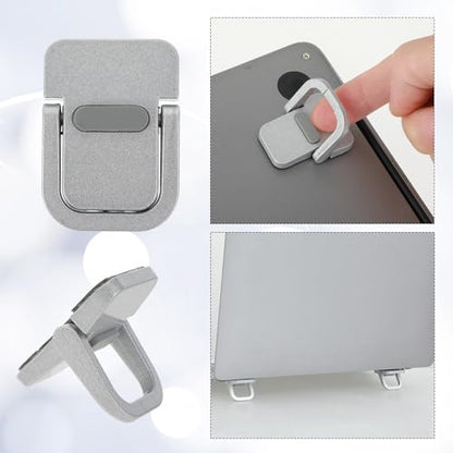 Apausvcm 2Pcs Keyboard Riser, Self-Adhesive Mini Keyboard Stand for Desk Portable Laptop Feet Foldable Keyboards Lift for Most Keyboards (Silver) - color: Silver