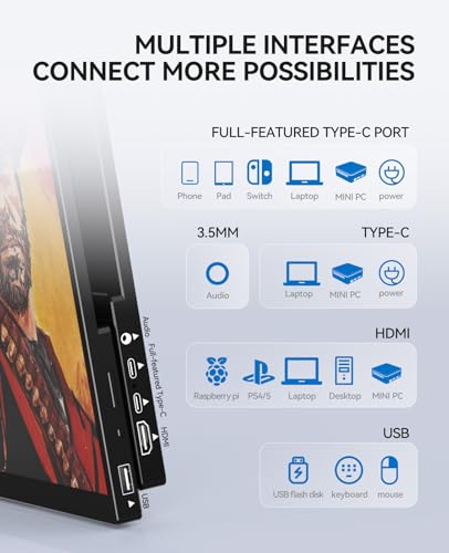 4K Portable Touch Monitor, 15.6" inch 3840 * 2160 UHD w/USB-C HDMI Laptop Monitor, 2000:1 100% RGB IPS ，Aluminum Alloy Shell,10-Point Touch，Dual Speaker, HDR, for Home, Work - size: 15.6inch, style: 15.6”-4K Touch Screen