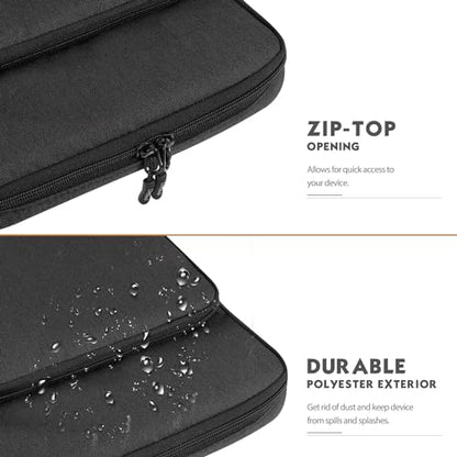 MoKo 13.3-14 Inch Laptop Sleeve Bag Carrying Case with Accessory Pocket | Fits MacBook Pro 14-inch M3/M2, MacBook Pro 13-inch M2/M1, MacBook Air 13.6-inch M2 and Surface Pro 9/8, Black & Gray - color: Black & Gray, size: 13.3-14 Inch