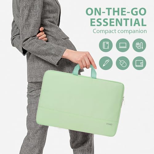 Ytonet Laptop Case 16 inch, 15-15.6 Inch TSA Laptop Sleeve with Handle | Compatible with MacBook, HP, Dell, Lenovo, Asus Notebook, Water Resistant, Gifts for Men Women, Mint Green - color: Mint Green, size: 16 inch