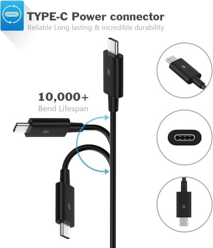 90W USB C Laptop Charger Compatible with Dell Type C AC Adapter | Compatible with Dell XPS 13, Precision 3540, Latitude 3400 3500 2in1 5400, 0TDK33, Type C AC Adapter Power Supply