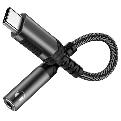 iMangoo USB C to 3.5mm Audio Headphones Adapter for Samsung S26 Deep Grey | Type C to Aux Earphones Dongle for iPhone 17 17e Air 16 16e 15 Pro Max for Galaxy S25 Ultra S24 S23 S22 S21 S20 Plus Note 20 - color: Deep Grey