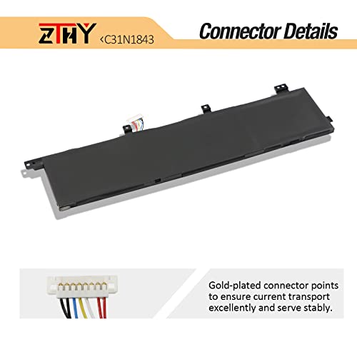 ZTHY C31N1843 Laptop Battery Replacement for ASUS VivoBook S14 S432FA S432FL Vivobook S15 S532 S532FA S532FL X432FA X432FL X432FLC X532FA X532FL X532FLC S432FA-EB008T S532FA-DH55 S532FA-DB55 42Wh - size: 12.01*4.53*0.31 inch C31N1843