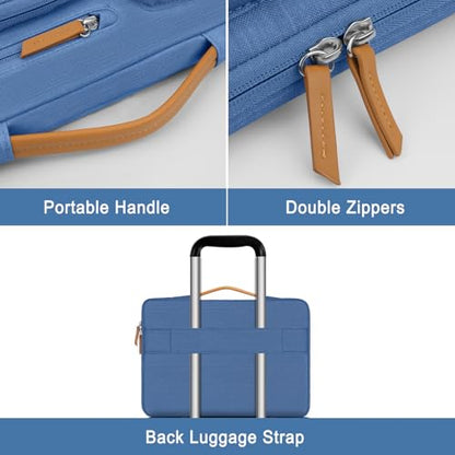 MOSISO 360 Protective Laptop Case 16 inch, 15-15.6 inch Laptop Sleeve | Compatible with MacBook Pro 16, HP Acer Dell Lenovo ASUS, Side Open Carrying Case with 4 Zipper Pockets, Cadet Blue - color: Cadet Blue, size: 16 inch