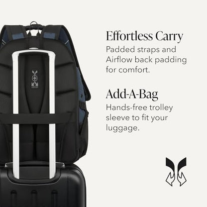 SWISSGEAR 1900 ScanSmart Laptop Backpack, Fits Most 17-Inch Laptops, TSA-Friendly Lay-Flat Design, RFID Protection, and Tablet Pocket, Black, 31L, 18.5-Inch - color: Blueberry