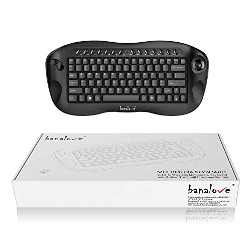 Easy Zoom Control with Scroll Wheel and ctrl,Banalove mini Handheld trackball Multi-Media 2.4G Wireless Keyboard Combo for HTPC Home Theater Keyboard,Smart TV Multimedia Set-Top Box