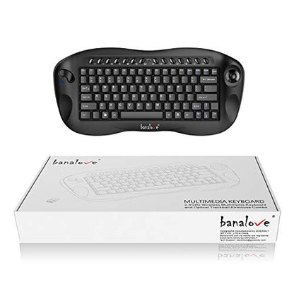 Easy Zoom Control with Scroll Wheel and ctrl,Banalove mini Handheld trackball Multi-Media 2.4G Wireless Keyboard Combo for HTPC Home Theater Keyboard,Smart TV Multimedia Set-Top Box