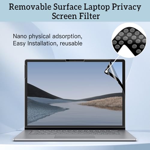 ZOEAGG Removable Privacy Screen for Surface Laptop Go 12.4 inch,Reusable/Easy Installation/Anti-Spy/Anti-Glare/Anti Blue Light,Microsoft Surface Laptop Go 12.4 inch(Go 3/2/1) Privacy Screen Protector - size: Surface Laptop Go (12.4 inch)