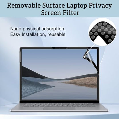 ZOEAGG Privacy Screen for Surface Laptop 13.8 inch,Removable Surface Laptop 7 Privacy Screen,Reusable Easy Installation Anti-Spy Anti-Glare Anti Blue Light for Microsoft Surface Monitor - size: Surface Laptop 7 (13.8 inch)