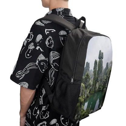 17 Inch Stone Forest Laptop Backpack for Men Women Waterproof Lightweight Travel Backpack Commuter Bag Large Capacity Casual Daypack for Business Trip & Outdoor