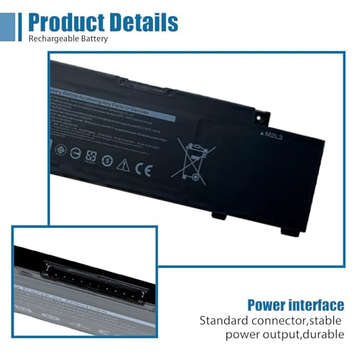 MV07R Laptop Battery Replacement for Dell G3 15 3500 3590 3700 3790 G5 15 5500 5505 SE Series 2WGV 072WGV W5W19 JJRRD 0JJRRD 266J9 M4GWP PN1VN 15.2V 68Wh 4250mAh - size: 12.6*2.61*0.32 inch MV07R