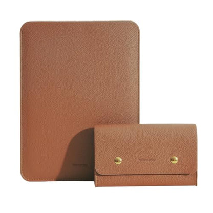 PU Leather Padded Laptop Sleeve Bag 13Inch Compatible with New MacBook Air 13 A3113 M3, 2024 MacBook Pro 13 M2 A2686 with Charger Pouch Color Brown - color: Brown, size: MacBook Pro/Air 13