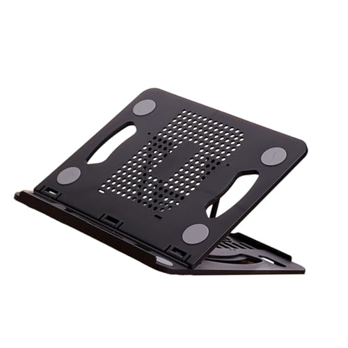 360 Degree Rotation Portable Desktop Bracket Foldable Laptop Tablets Holder for Ergonomic Adjustable Stand Portable Stand - color: Black