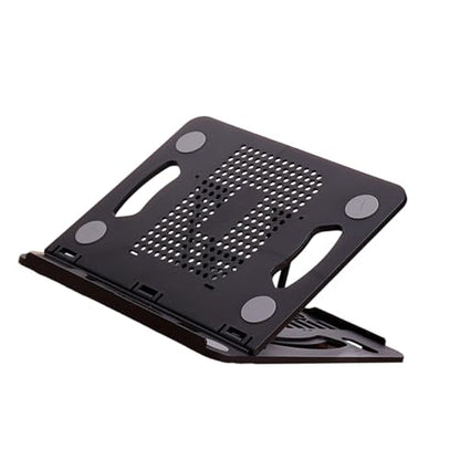 360 Degree Rotation Portable Desktop Bracket Foldable Laptop Tablets Holder for Ergonomic Adjustable Stand Portable Stand - color: Black