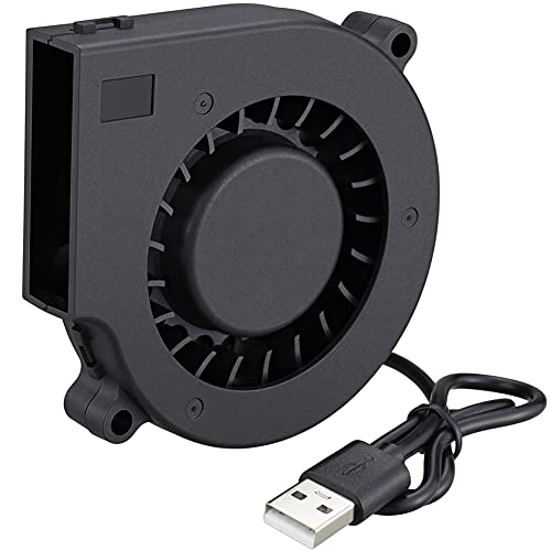 GDSTIME 75mm USB Blower Fan with 3 Speeds Control, 7515 5V DC Brushless Turbine Turbo Cooling Fan for Helmet Laptop 3D Printer Ventilaiton - size: 75mm x 15mm