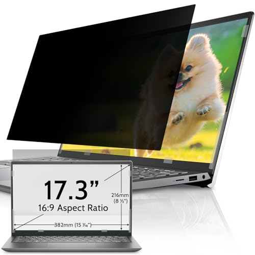 IPROKKO Laptop Privacy Screen 17.3 Inch for HP Dell Acer Asus Lenovo Thinkpad Envy Xps, 16:9 Aspect Removable 17.3in Anti Blue Light Glare Privacy Filter, Anti Spy Computer Monitor Security Protector - size: 17.3" (16:9)