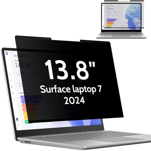 Mamol Magnetic Privacy Screen for 13.8 Inch Surface Laptop 7, Removable Anti Spy Glare Blue Light Filter, Microsoft Surface Laptop Privacy Screen Protector 13.8 in - size: 13.8 inch Surface Laptop 7