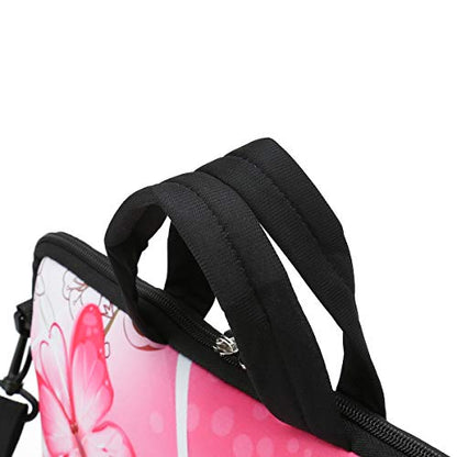 10 inch Messenger Bag Carrying Case Sleeve with Handle Accessory Pocket Fits 7 to 10-Inch Laptops/Notebook/Kids tablet (7-10.2 inch, Pink Butterfly) - color: Pink Butterfly, size: 7-10.2 inch
