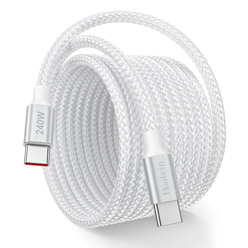 Huukein 240W USB C to USB C Cable 8ft, Long USB C to C Cable Fast Charging | USBC Charger Cord for iPhone 17 Air 16 15 Pro Max Plus 16e, for MacBook Pro and More