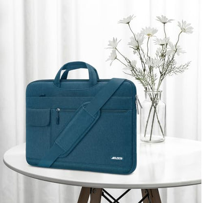 MOSISO Laptop Shoulder Bag Polyester Flapover Briefcase Sleeve Case | Compatible with MacBook Neo 13 inch 2026/Air 13.6 inch M5 M4 M3 M2 2026-2022/Air 13 M1 2022-2018/Pro 13 M2 M1 2026, Deep Teal - color: Deep Teal, size: 13 inch