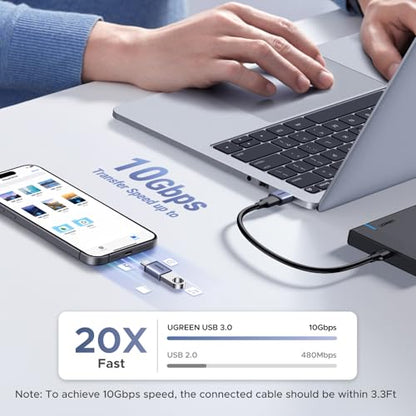 UGREEN USB to USB C Adapter Combo 4-Pack, 10Gbps Type C Converter | Data transfer & Fast charging for MacBook, iPhone 17/16/15, iPad, Samsung Galaxy, Apple Watch