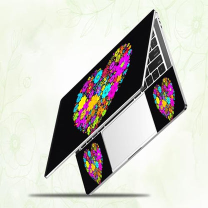 Laptop Skin Sticker Decal, Universal Reusable Vinyl Laptop Cover for 12" 13" 13.3" 14" 15" 15.4" 15.6" Notebook PC, Waterproof Scratch-Resistant with 2 Wrist Pads, Easy to Apply & Remove,Flowers - color: Flowers