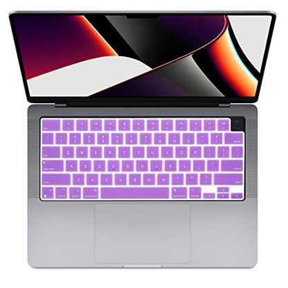 Se7enline Compatible with MacBook Keyboard Cover Skin for Mac Neo & Air 13/15 & Pro 14/16 inch (M5 M4 M3 M2 M1 A18 Pro) 2026/2025/2024/2023/2022/2021 Silicone Waterproof Dustproof Durable,Purple - color: Purple