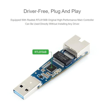 USB to 2.5G Ethernet Port Converter, High-Speed Networking, Driver-Free, Supports Windows/MacOS/Linux/Android Multi-System, 2.5G USB Ethernet Adapter (USB 3.2 Gen1 to 2.5G ETH)