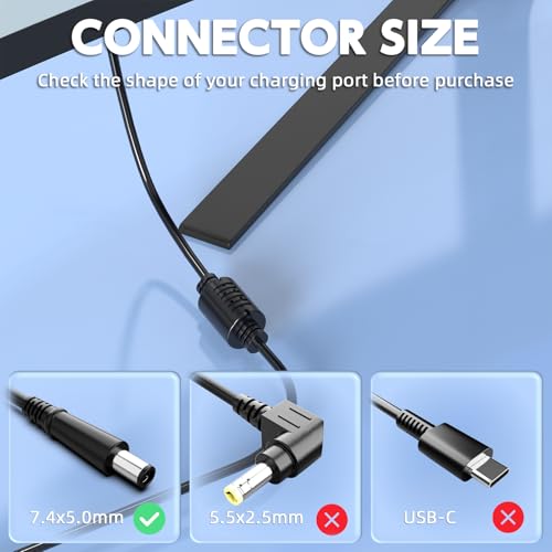 19.5V 3.34A 65W Dell Monitor Power Adapter for S2415H S2715H | 7.4x5.0mm Dell Tip, 100-240V Universal, for S2317HJ P2714T S2419HM, Replaces DA65NS4-00