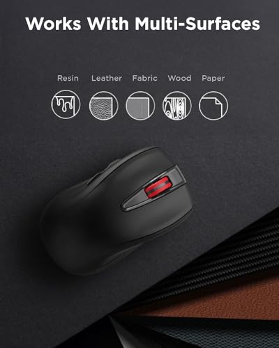 Lenovo USB-C Silent Mouse (WL500) - Silent Buttons, Ambidextrous Grip, Adjustable DPI, Plug-and-Play 2.4G Receiver Computer Mouse, Black - color: Black