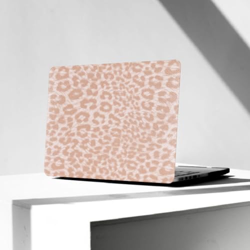 Leopard Case for MacBook Air 13 inch 2026-2022 M5 M4 M3 M2 Logo Cutout | Glitter Cheetah Print PU Leather Hardshell & Keyboard Cover for Mac Air 13.6 inch A3449 A3240 A3113 A2681, Warm Orange Brown - color: 01 Orange Brown Leopard Print