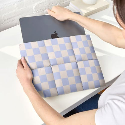 Vandel Puffy Laptop Sleeve 13 inch - 14 inch Waterproof Laptop Sleeve Case | Compatible with 13 inch MacBook Air/Pro 13 / MacBook Pro 14, iPad Pro 12.9, 13.3 in HP Dell, Air Case, Computer Bag Cover - color: s. Grid Blue Checker