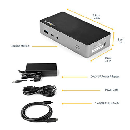 StarTech.com USB-C Dock - Dual Monitor 1080p HDMI Laptop Docking Station - 65W Power Delivery - 1x USB-C, 3x USB-A, Ethernet - Dual Video Display USB 3.1 Gen 1 Type-C Dock - Mac & Windows (DK30CHHPD)