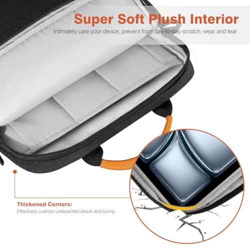 Dadanism 13 Inch Tablet Sleeve Shoulder Bag with Handle for iPad Pro 13" M4 2024, iPad Air 13", iPad Pro 12.9", Galaxy Tab S10+ Plus/S9 FE+/S9+ Plus 12.4", Remarkable Paper Pro 11.8", Black Gray | Fits iPad Pro 13" M5 2025, iPad Air 13" M4 2026, iPad Pro
