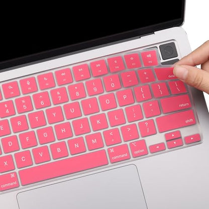 2 Pack Keyboard Cover for 2026 MacBook Neo 13“ (Touch ID) & MacBook Pro 14”/16“ M5-M1 Pro/Max, M5-M2 & MacBook Air 13”/15" M5-M1, Keyboard Protective Skin US Layout - Red - color: Red+TPU